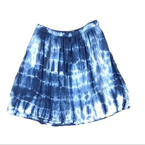 Madewell Indigo Tie-Dye Skater Skirt